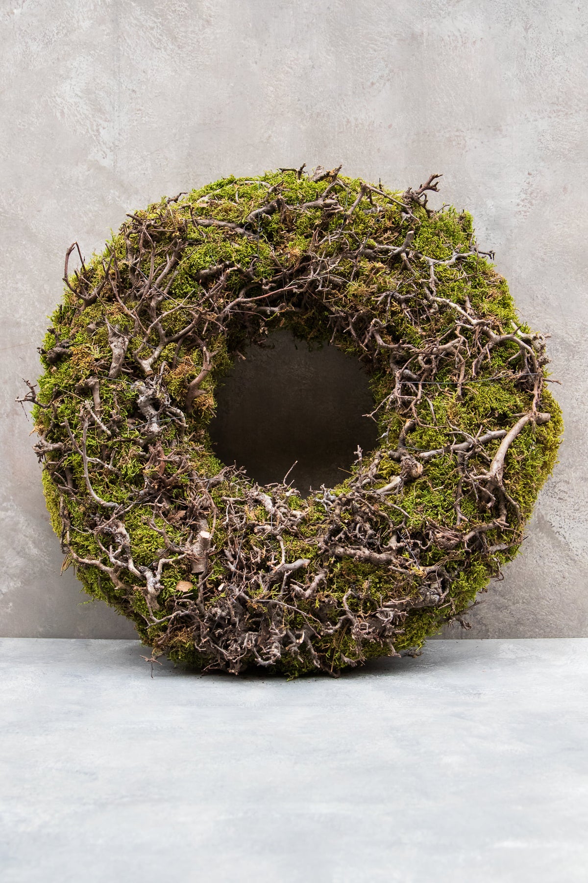 Kräftiger Mooskranz mit Bonsai · Ø 30–60 cm · Natur · 60 cm · Ansicht 1
