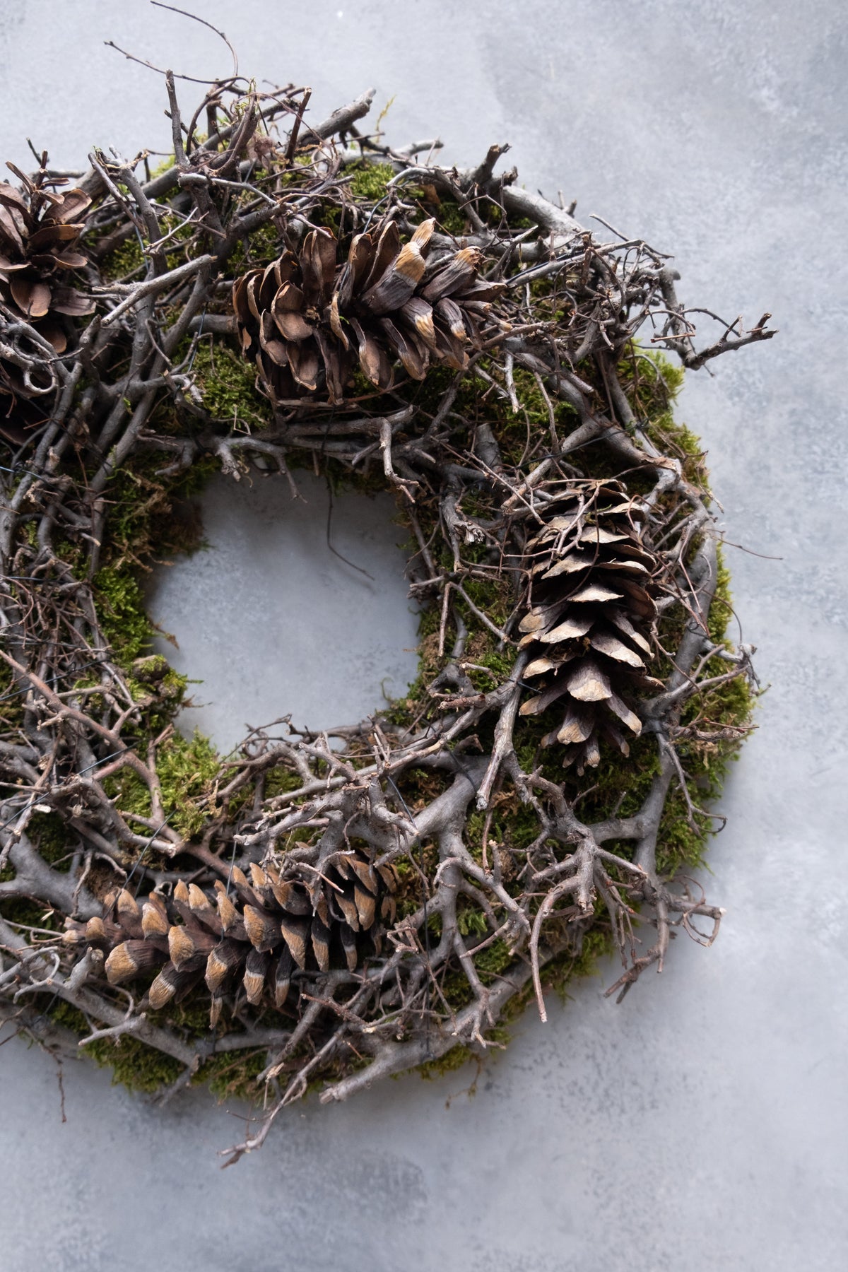 Mooskranz mit Bonsai und Weymouthskiefer · Ø 30–38 cm · Natur · 38 cm · Ansicht 2