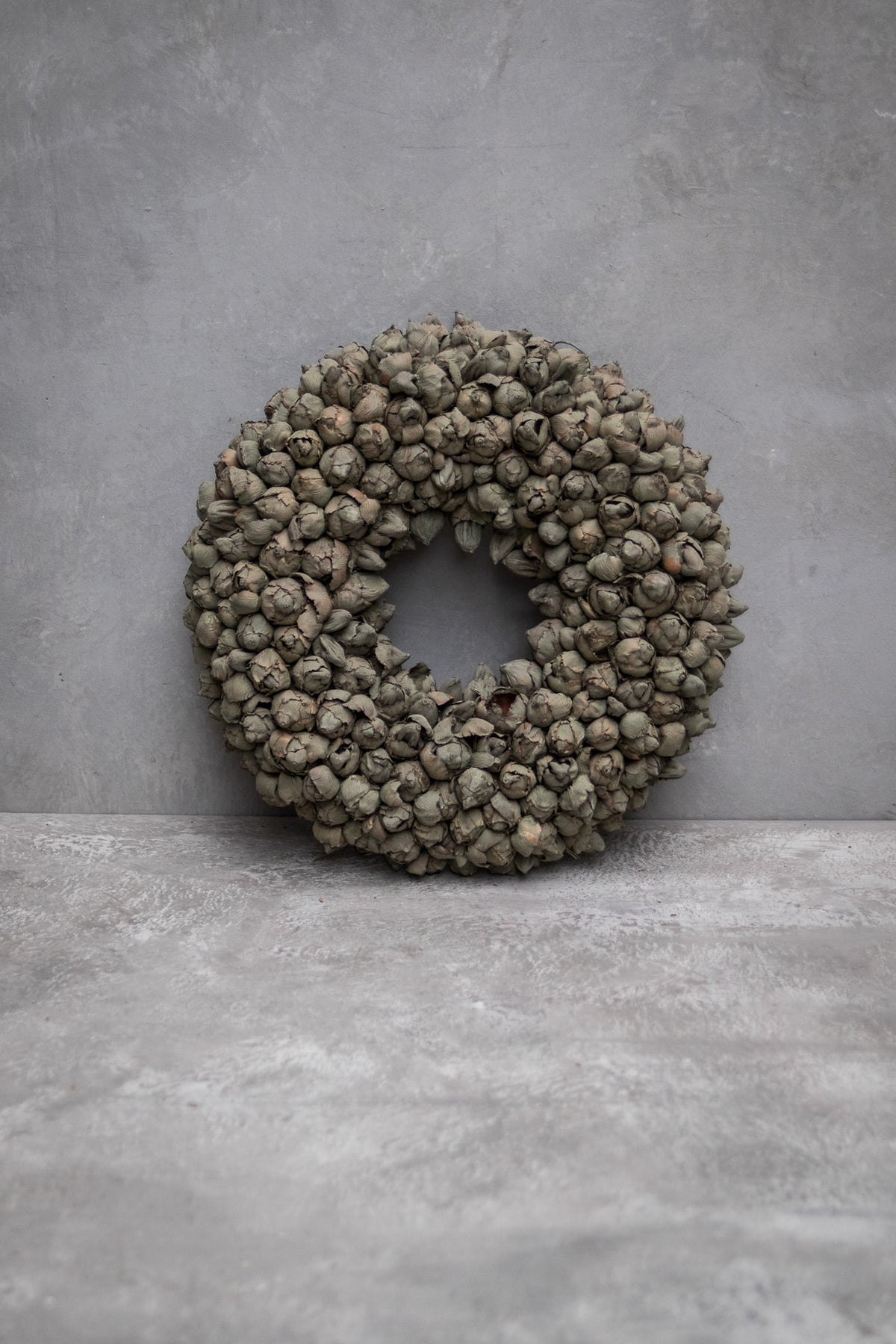 Kokosfruchtkranz · Ø 30–65 cm · Altgrün gewaschen · 40 cm · Ansicht 1