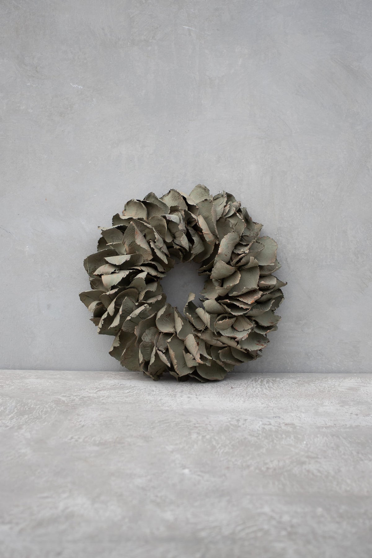 Palmblattkranz · Ø 25–100 cm · Altgrün gewaschen · 25 cm · Ansicht 1