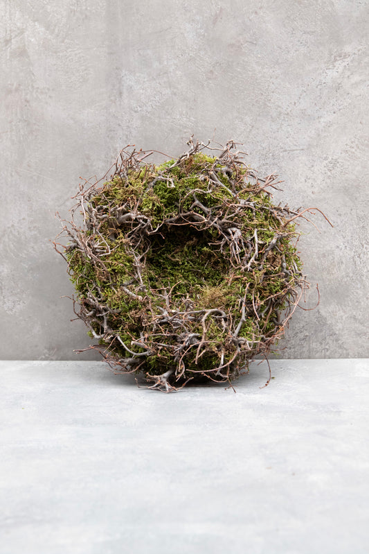 Moosnestkranz mit Bonsai · Ø 30–40 cm · Natur · 30 cm · Ansicht 1