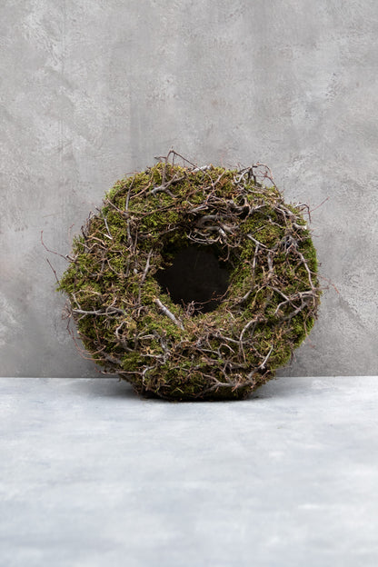 Kräftiger Mooskranz mit Bonsai · Ø 30–60 cm · Natur · 30 cm · Ansicht 1