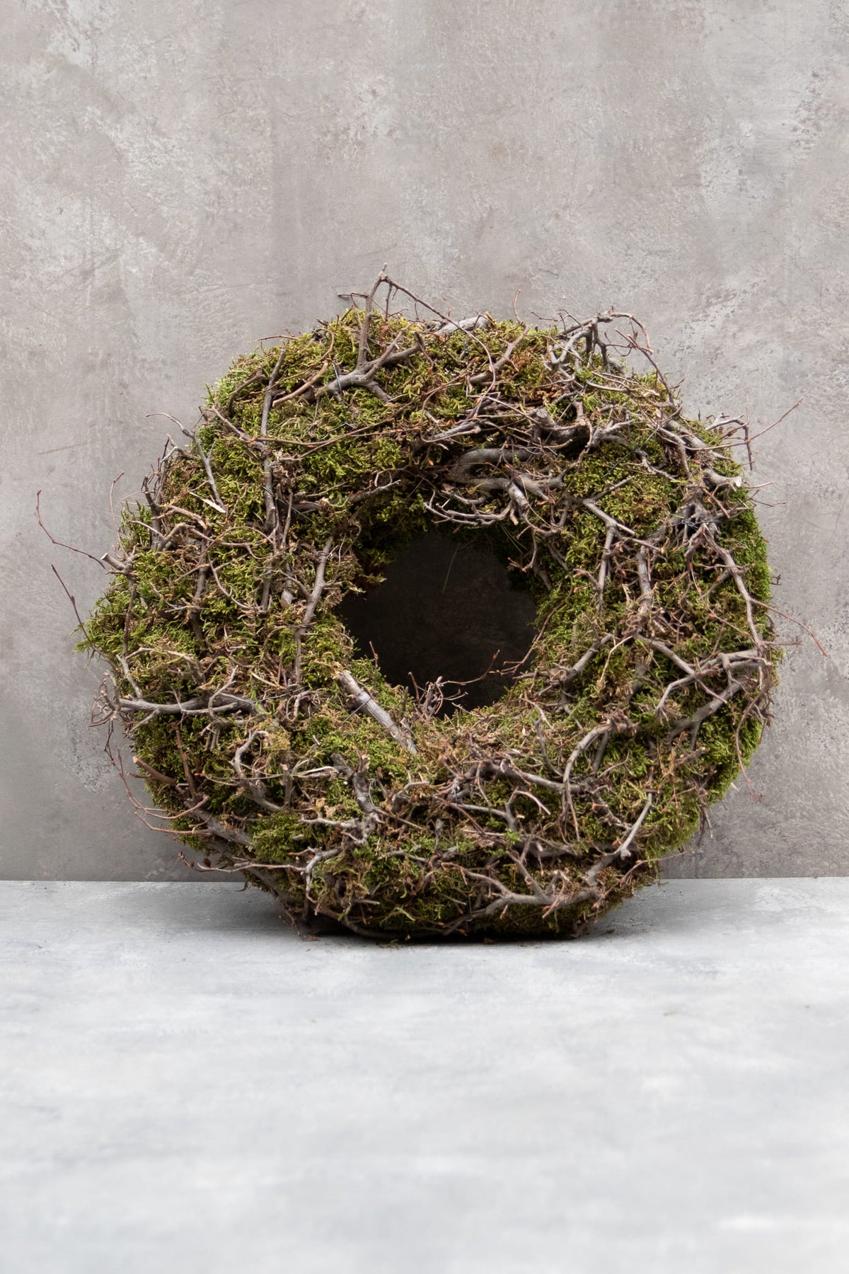 Kräftiger Mooskranz mit Bonsai · Ø 30–60 cm · Natur · 45 cm · Ansicht 1