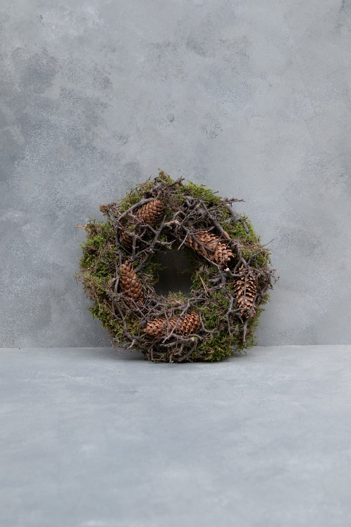 Bonsai-Mooskranz mit Zapfen · Ø 30–60 cm · Natur · 30 cm · Ansicht 1