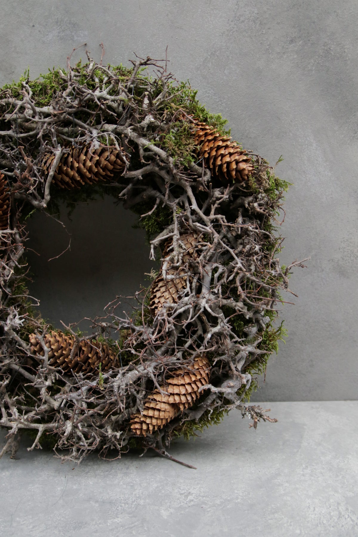 Bonsai-Mooskranz mit Zapfen · Ø 30–60 cm · Natur · 30 cm · Ansicht 2