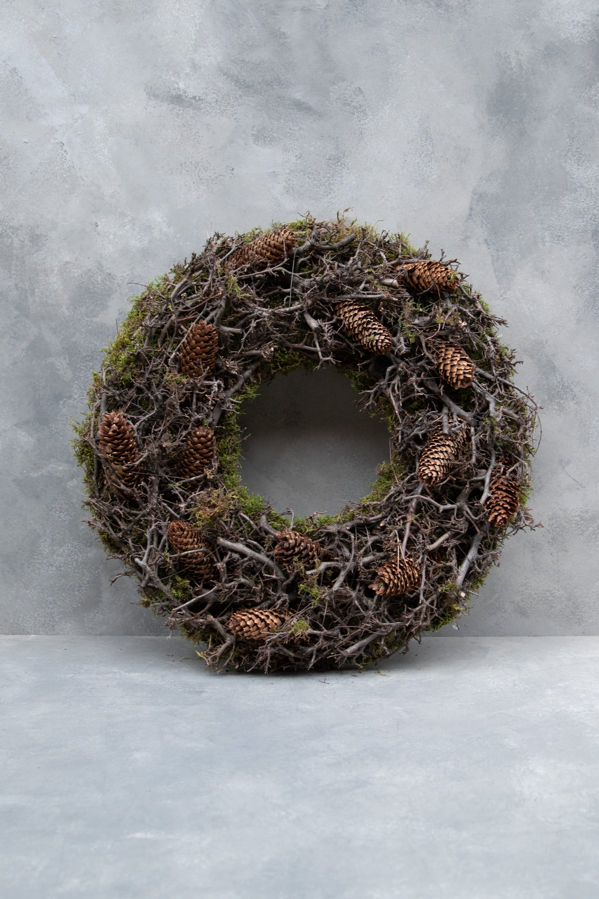 Bonsai-Mooskranz mit Zapfen · Ø 30–60 cm · Natur · 45 cm · Ansicht 1