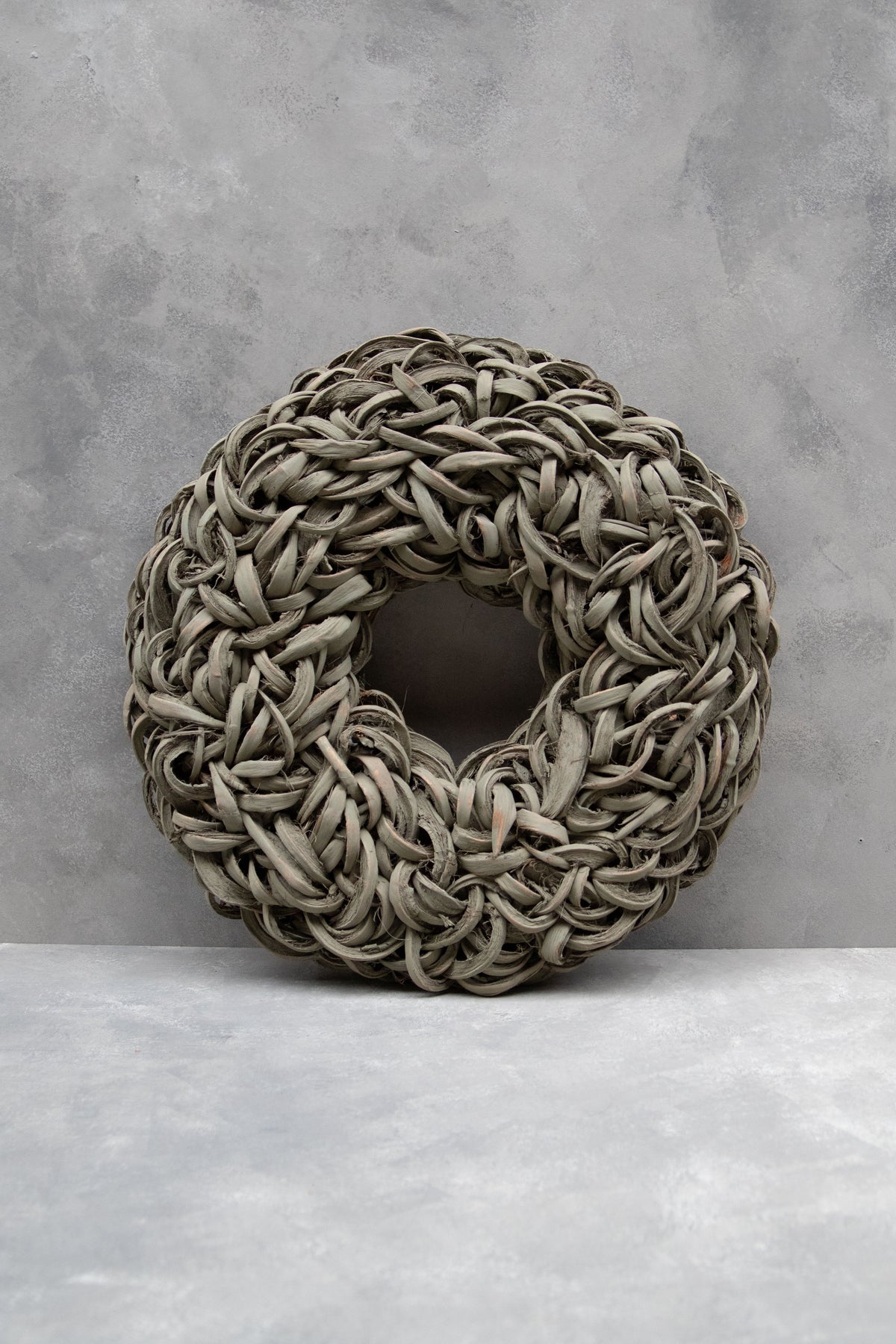 Kokosscheibenkranz · Ø 40–55 cm · Altgrün gewaschen · 40 cm · Ansicht 1