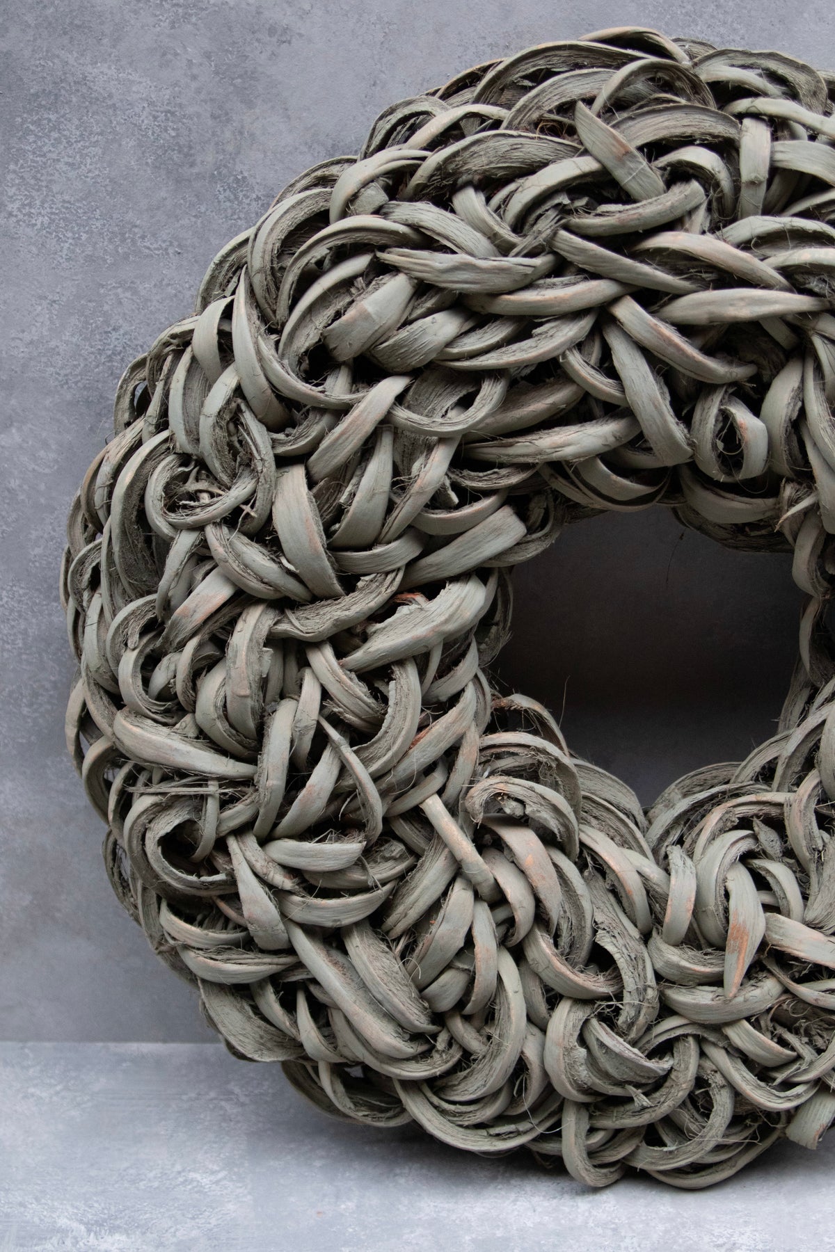 Kokosscheibenkranz · Ø 40–55 cm · Altgrün gewaschen · 40 cm · Ansicht 3