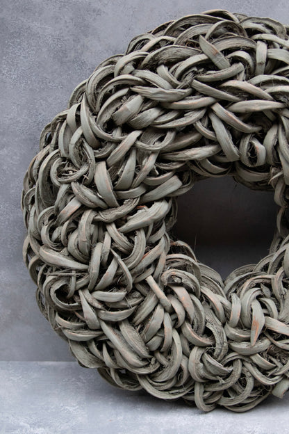 Kokosscheibenkranz · Ø 40–55 cm · Altgrün gewaschen · 40 cm · Ansicht 3