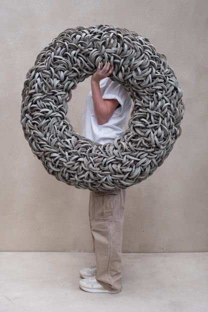 Kokosscheibenkranz · Ø 40–55 cm · Grau gewaschen · 40 cm · Ansicht 2