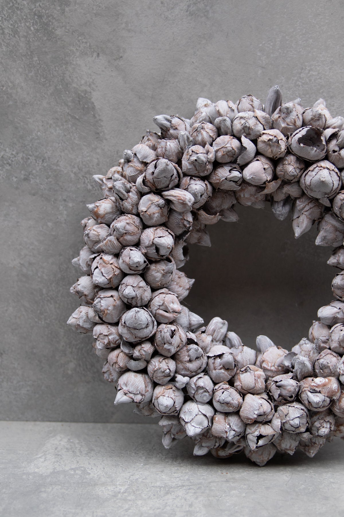 Kokosfruchtkranz · Ø 30–65 cm · Nebelgrau · 30 cm · Ansicht 1