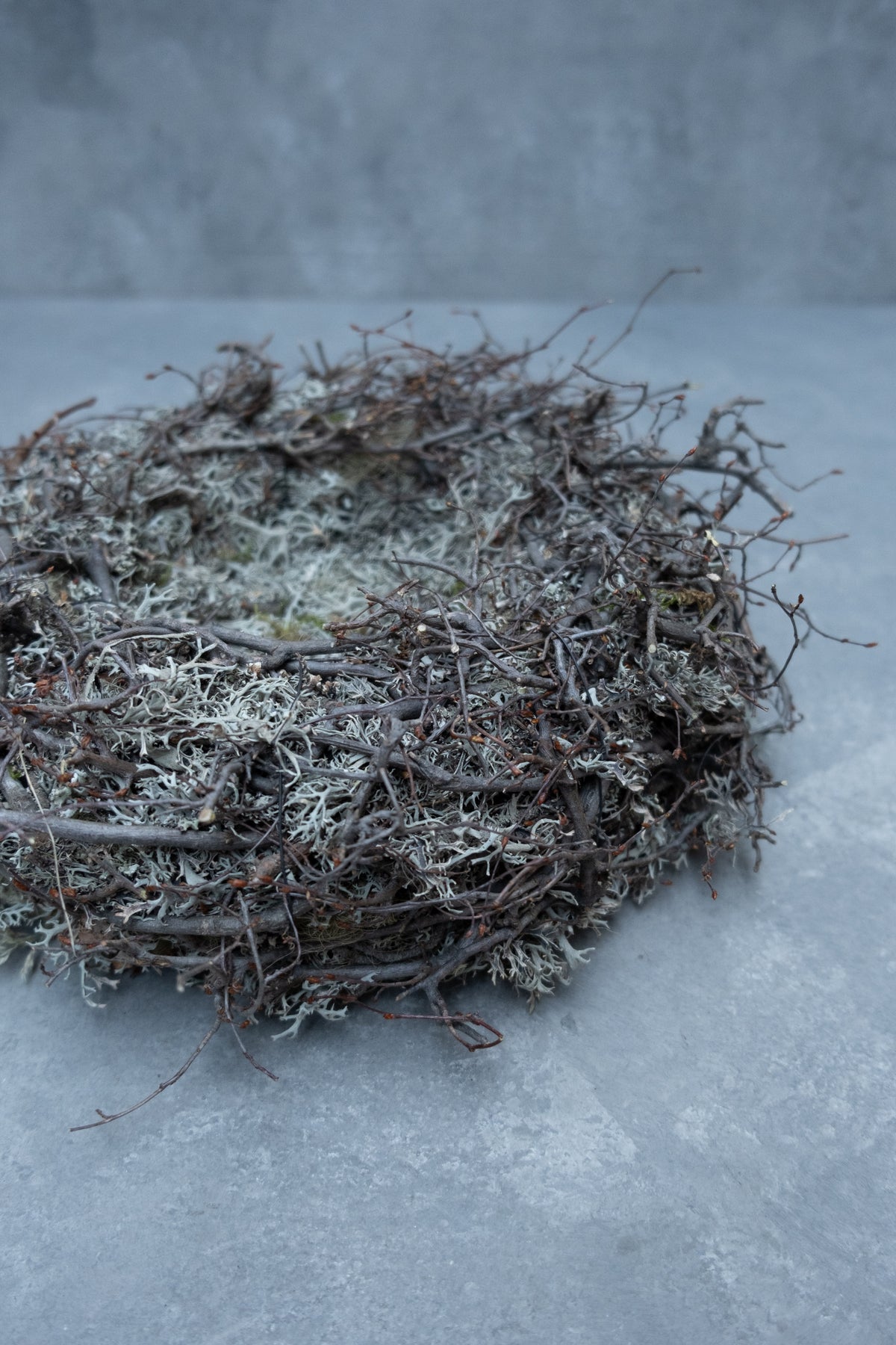 Grauer Moosnestkranz mit Bonsai · Ø 30–40 cm · Natur · 30 cm · Ansicht 4