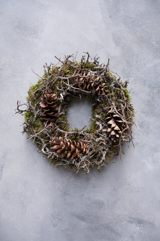 Mooskranz mit Bonsai und Weymouthskiefer · Ø 30–38 cm · Natur · 30 cm · Ansicht 1