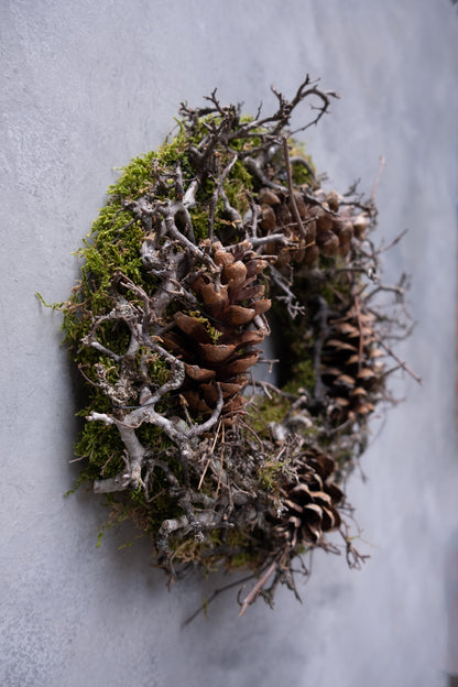 Mooskranz mit Bonsai und Weymouthskiefer · Ø 30–38 cm · Natur · 30 cm · Ansicht 2