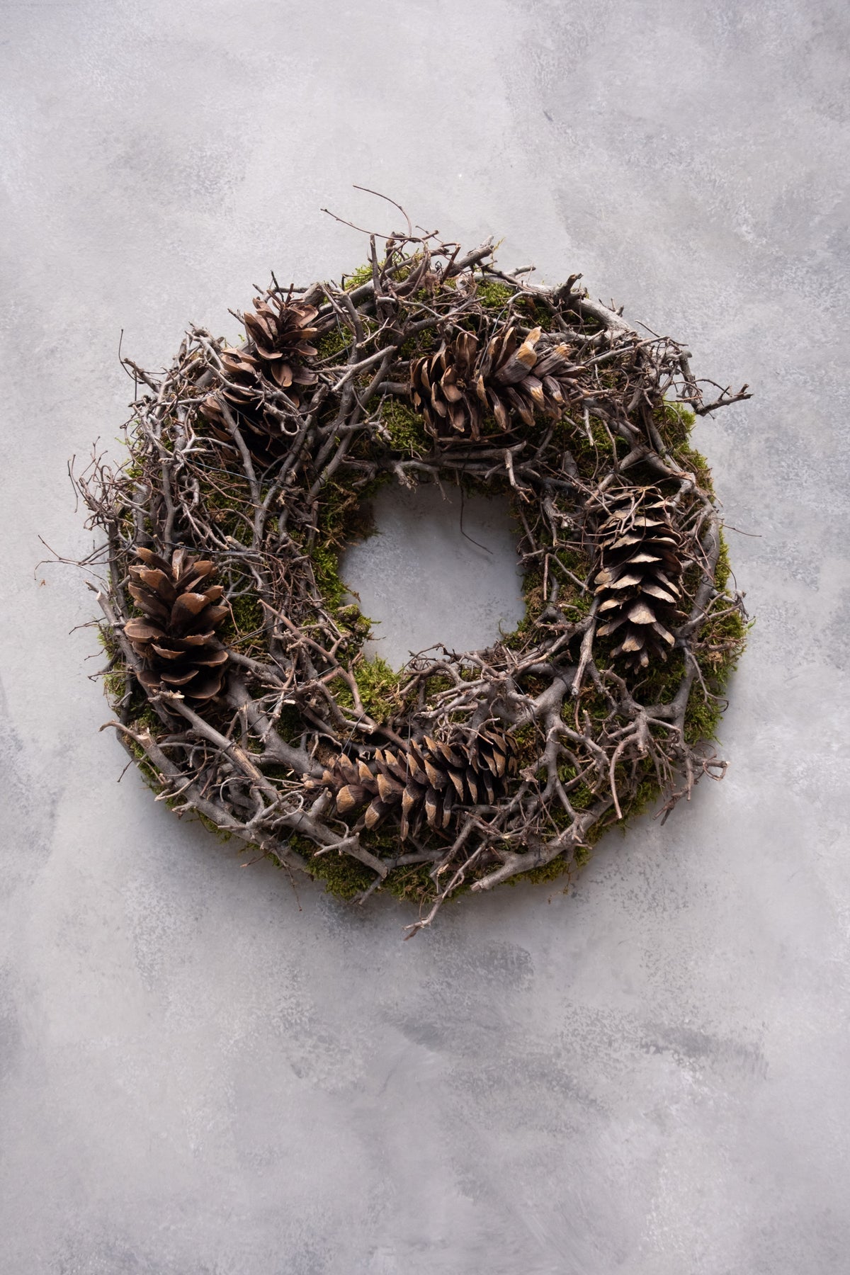 Mooskranz mit Bonsai und Weymouthskiefer · Ø 30–38 cm · Natur · 38 cm · Ansicht 1