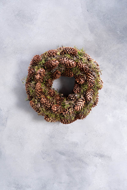 Hoher Mooskranz mit Fichte · Ø 30 cm · Natur · 30 cm · Ansicht 1