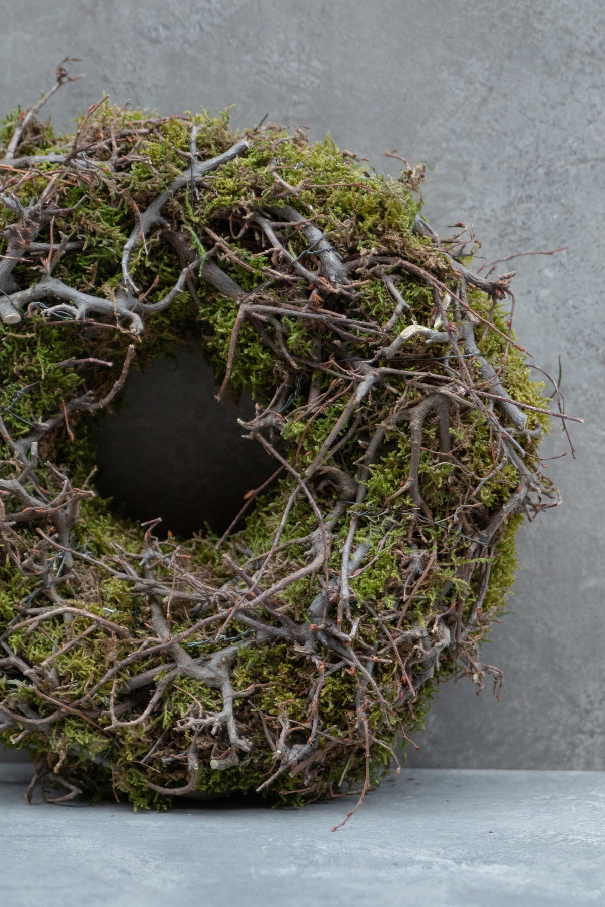 Kräftiger Mooskranz mit Bonsai · Ø 30–60 cm · Natur · 30 cm · Ansicht 3
