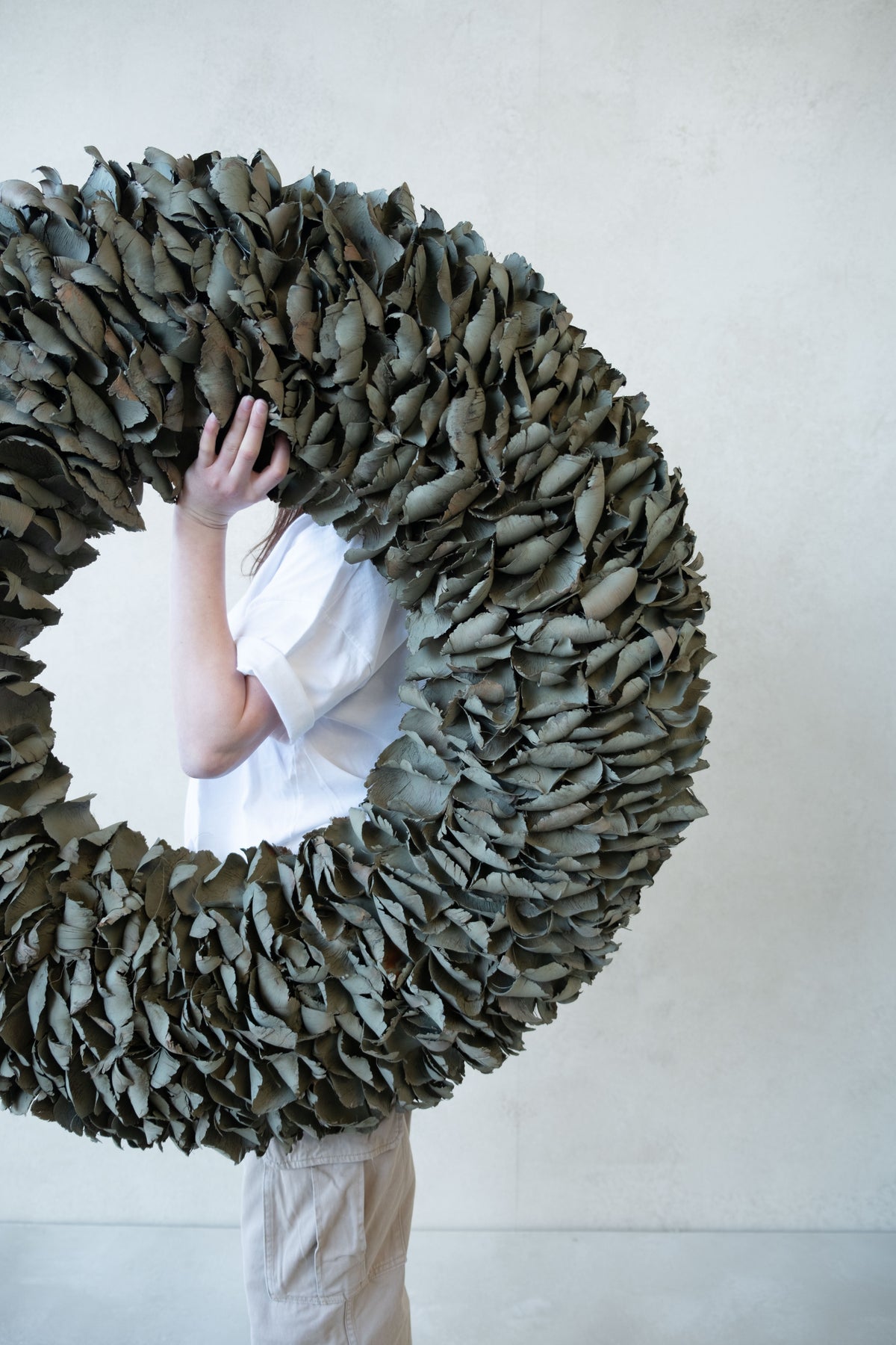 Palmblattkranz · Ø 25–100 cm · Altgrün gewaschen · 100 cm · Ansicht 1
