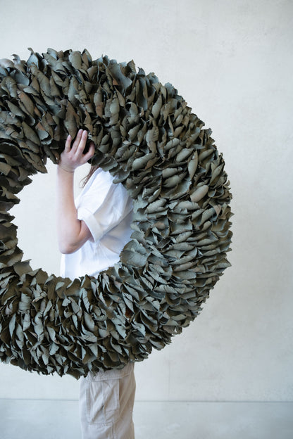 Palmblattkranz · Ø 25–100 cm · Altgrün gewaschen · 100 cm · Ansicht 1