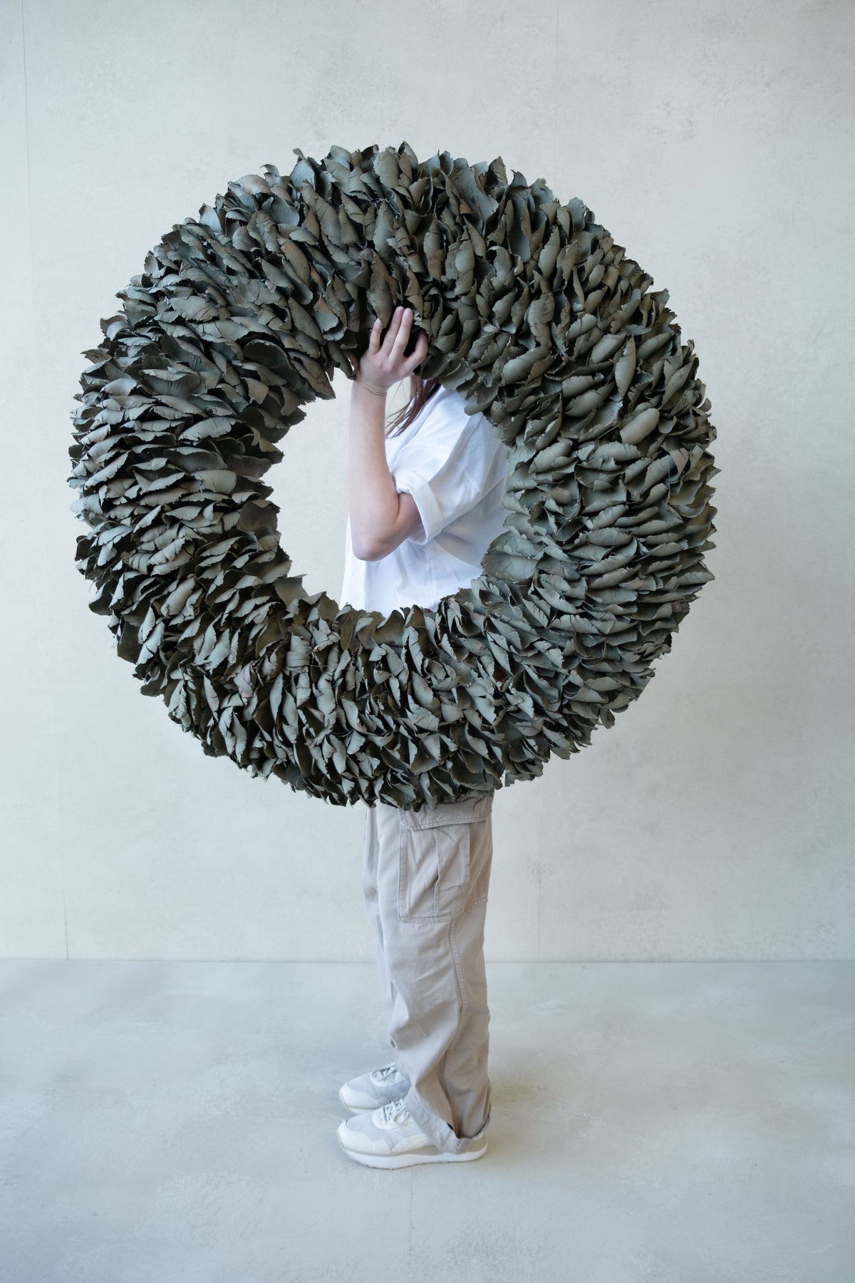 Palmblattkranz · Ø 25–100 cm · Altgrün gewaschen · 100 cm · Ansicht 2