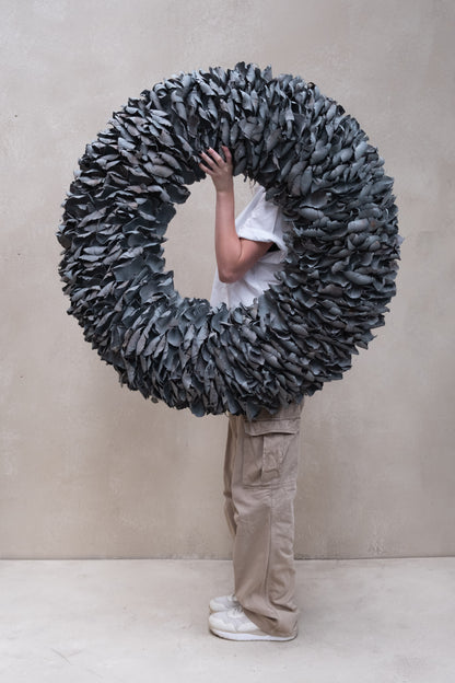 Palmblattkranz · Ø 25–100 cm · Dunkelgrau gewaschen · 100 cm · Ansicht 1