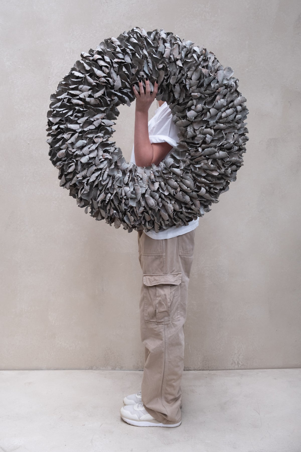 Palmblattkranz · Ø 25–100 cm · Grau gewaschen · 100 cm · Ansicht 2