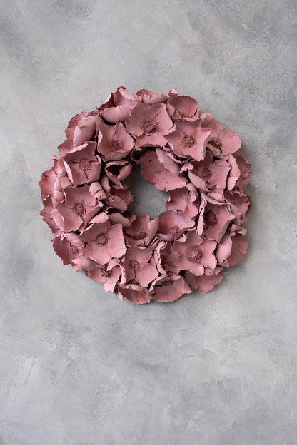 Palm cup wreath · Clay pink