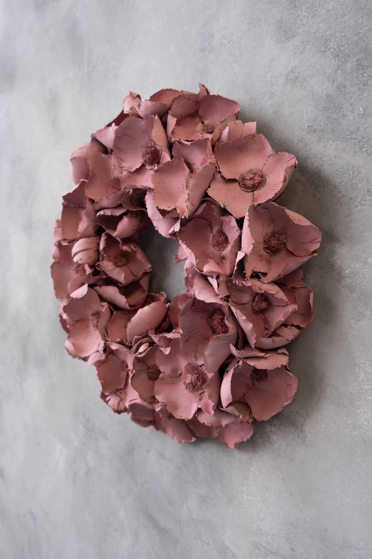 Palm cup wreath · Clay pink