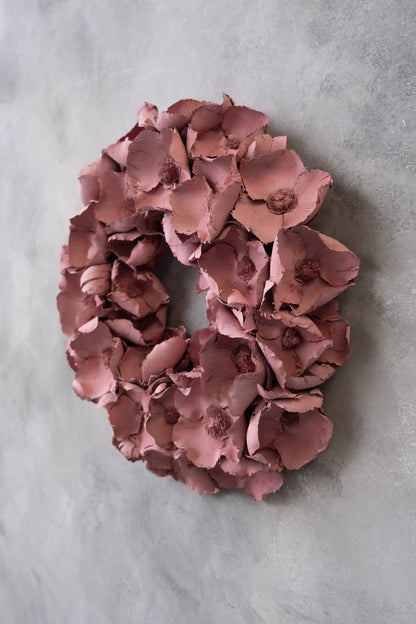 Palm cup wreath · Clay pink