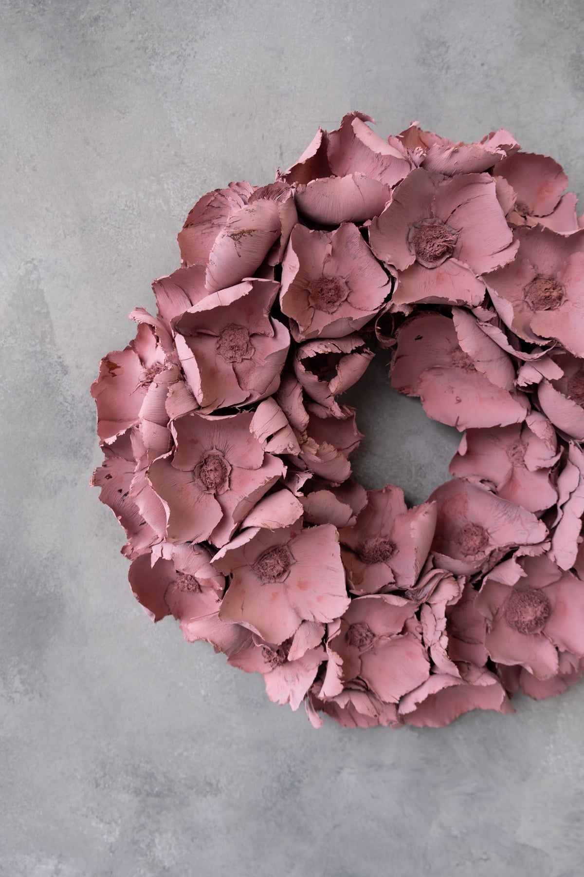 Palm cup wreath · Clay pink