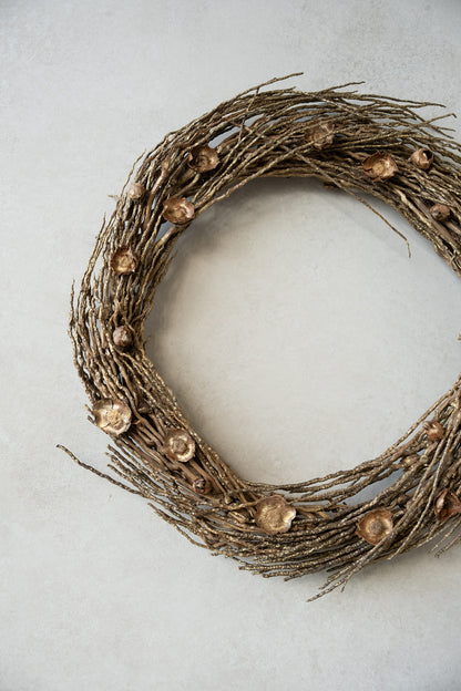 Coco branch wreath · Gold-wash