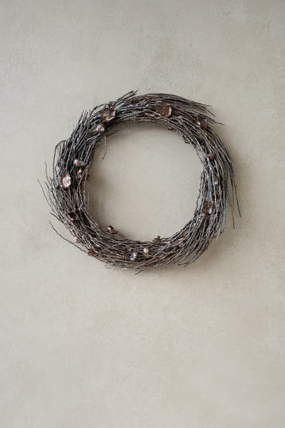 Coco branch wreath · Platinum-wash