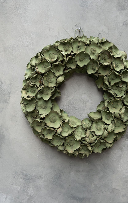 Coco flower wreath · Laurel green