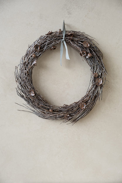 Coco branch wreath · Platinum-wash
